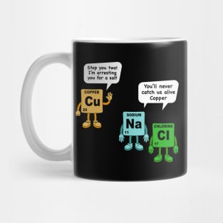 Salt and Copper Periodic Table Police Pun Chemistry Mug